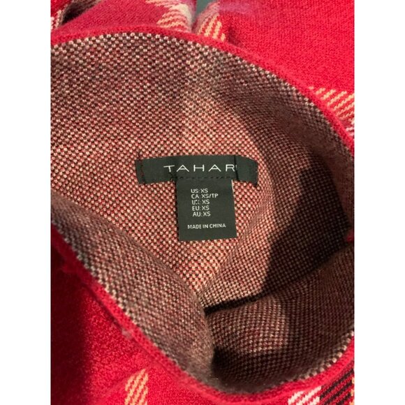 Tahari Red Mock Neck Check Plaid Sweater, Size XS, NWT! - Picture 5 of 5